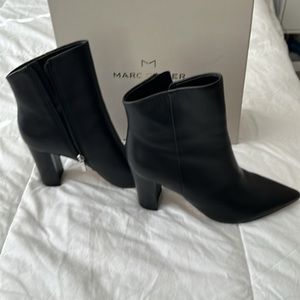 Marc Fisher Sleek Black Pointed Ankle Booties